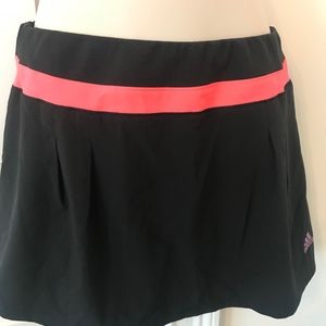 Adidas Black and Coral Orange Skort Tennis Golf